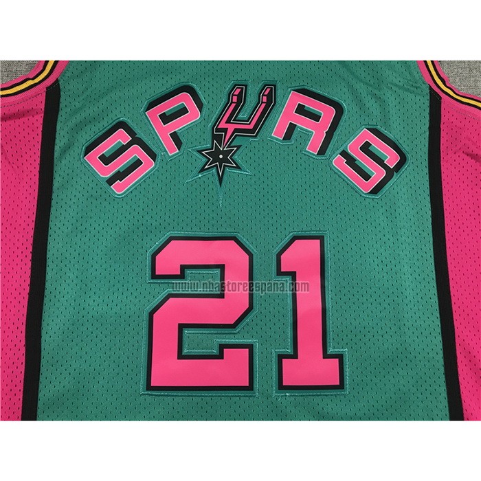 Camiseta San Antonio Spurs Tim Duncan NO 21 Mitchell & Ness 1998-99 Verde